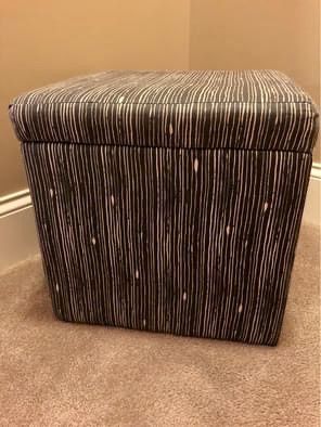 Grey storage ottoman