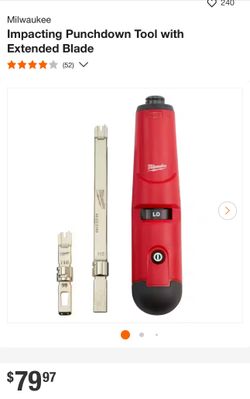 Milwaukee Impacting Punchdown Tool with Extended Blade
