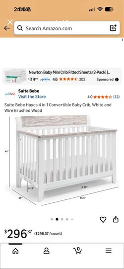 Crib - Wood w/mattress