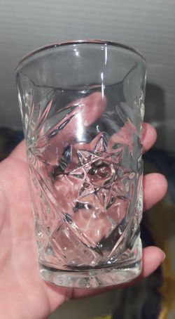 Vintage Anchor Hocking Early American Prescut Star Of David Juice Glass