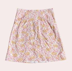 Vintage American Eagle Skirt Pink Floral Cotton Size 2