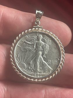 1946 Walking Liberty Half Dollar Coin Pendant, $160 FIRM!