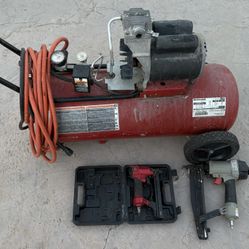 Compressor & 2 Nail Guns 