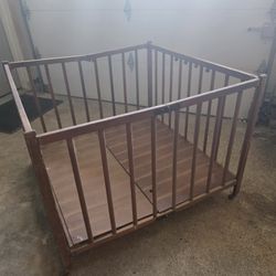 1940s 1950s Vintage Antique Wooden Child's Playpen
