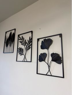 Modern Black Metal Wall Art Set (3 Pieces) – $25 OBO