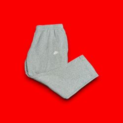 Nike sportswear club fleece wide leg sweatpants grey mens 4XL 