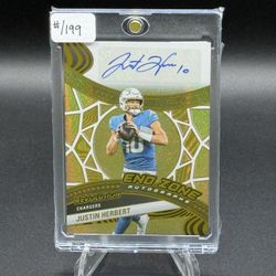 2025 Revolution End Zone Autographs #EZA-JHT Justin Herbert Auto #/199