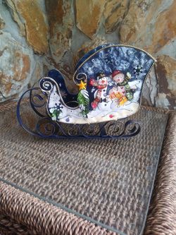 Snowman Decorated Sleigh