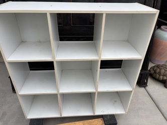 White shelf/ cubbies