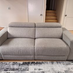 2-Pc. Fabric Power Headrest Sectional with 2 Power Motion Chairs