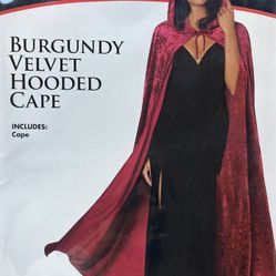 Red Velvet Cape With Hood