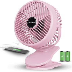 Clip on Fan for Bed, Small Portable Fan with clip, 10000 mAh Rechargeable Battery Operated Fan, 3 Speeds Personal Fan, 360°Rotate Desk Fan, Clip Fan f