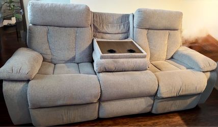 Reclining Sofa with Center Console and Cup Holders