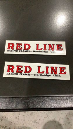 Vintage BMX, Early Redline Decals, Stickers, Premium Print, Square Back, Used on Frame or Forks, Located in La Habra