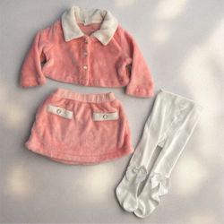 6-9months baby girl Fleece skirt set