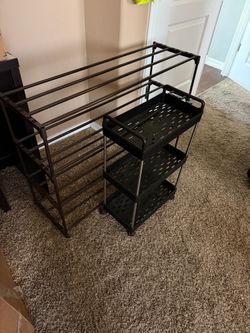 Shoe rack and little rolling cart