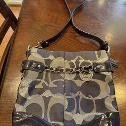 Two Coach shoulder bags in navy and black
