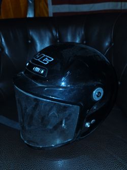 HJC Black Motorcycle Helmet with Visor