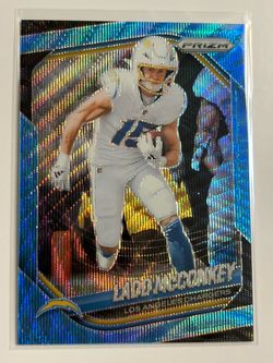 Ladd McConkey Panini Prizm Blue Holo Trading Card