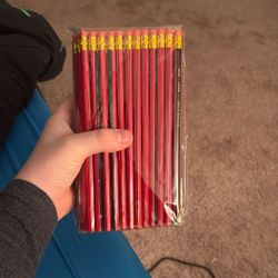 100 I sharpened Red And Black Pencils 