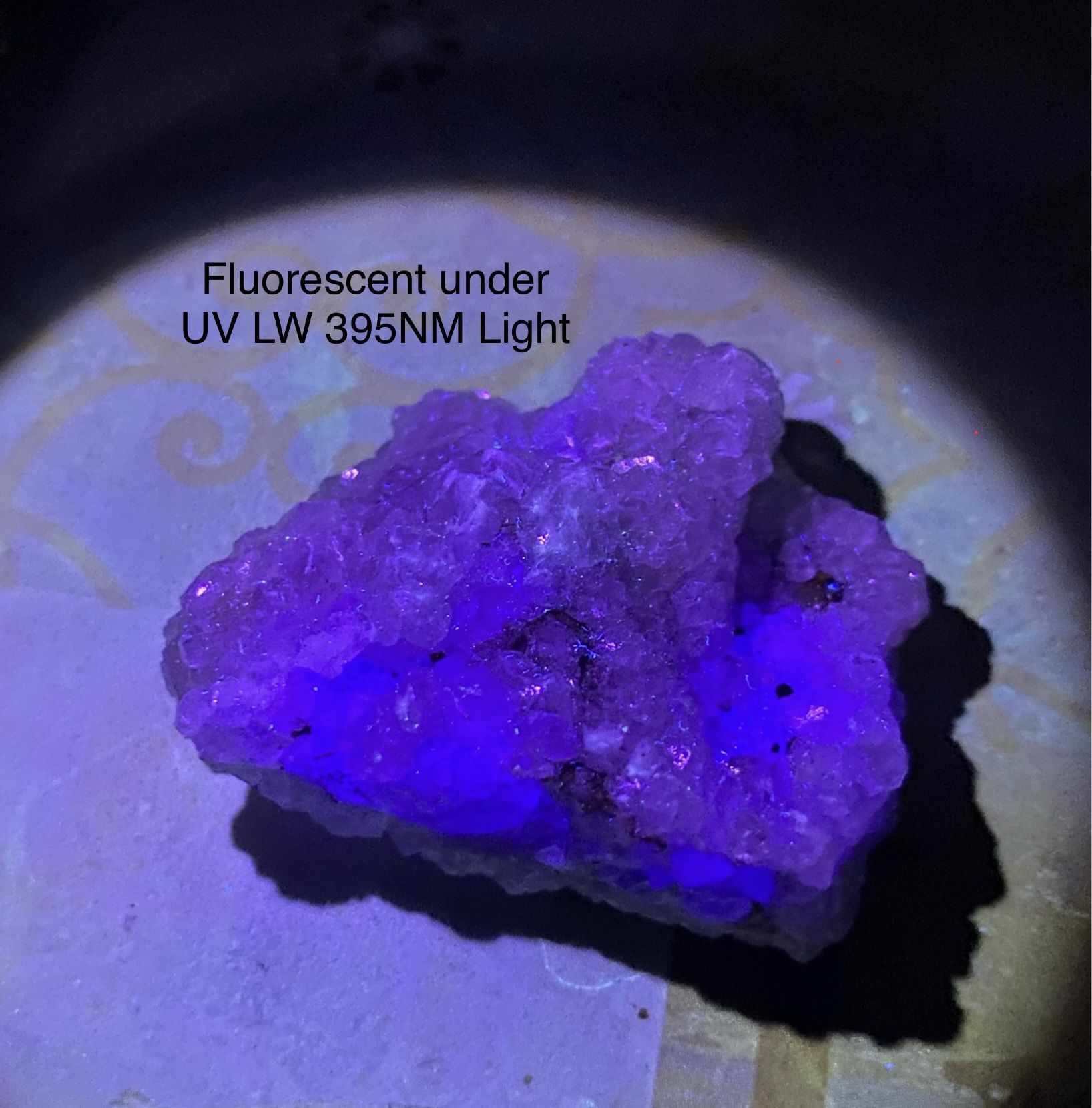 Fluorescent Calcite, Fluorite, & Pyrite Mineral 41g Almost 2in