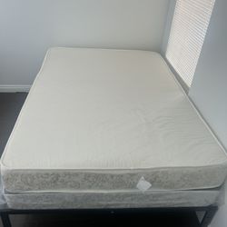 Full Size Mattress Including Box Frame and Bed Rails 