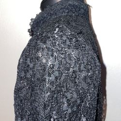 Black Lace Victorian Dress Overlay 