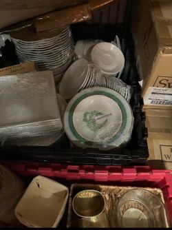 Plates, pans, utensils, flatware, bar ware, restaurant surplus