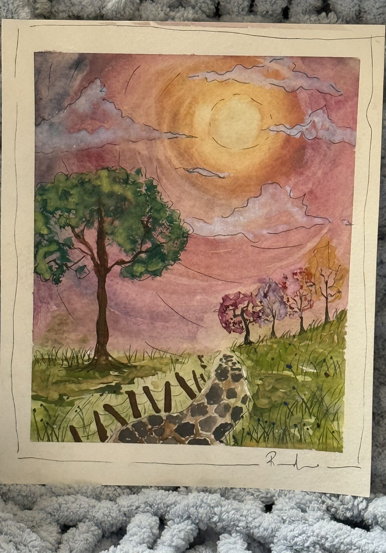 Whimsical Watercolor Scene