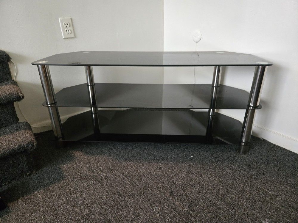 Black Glass TV Stand/Entertainment Center