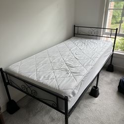 Vintage black metal wire bed frame twin XL