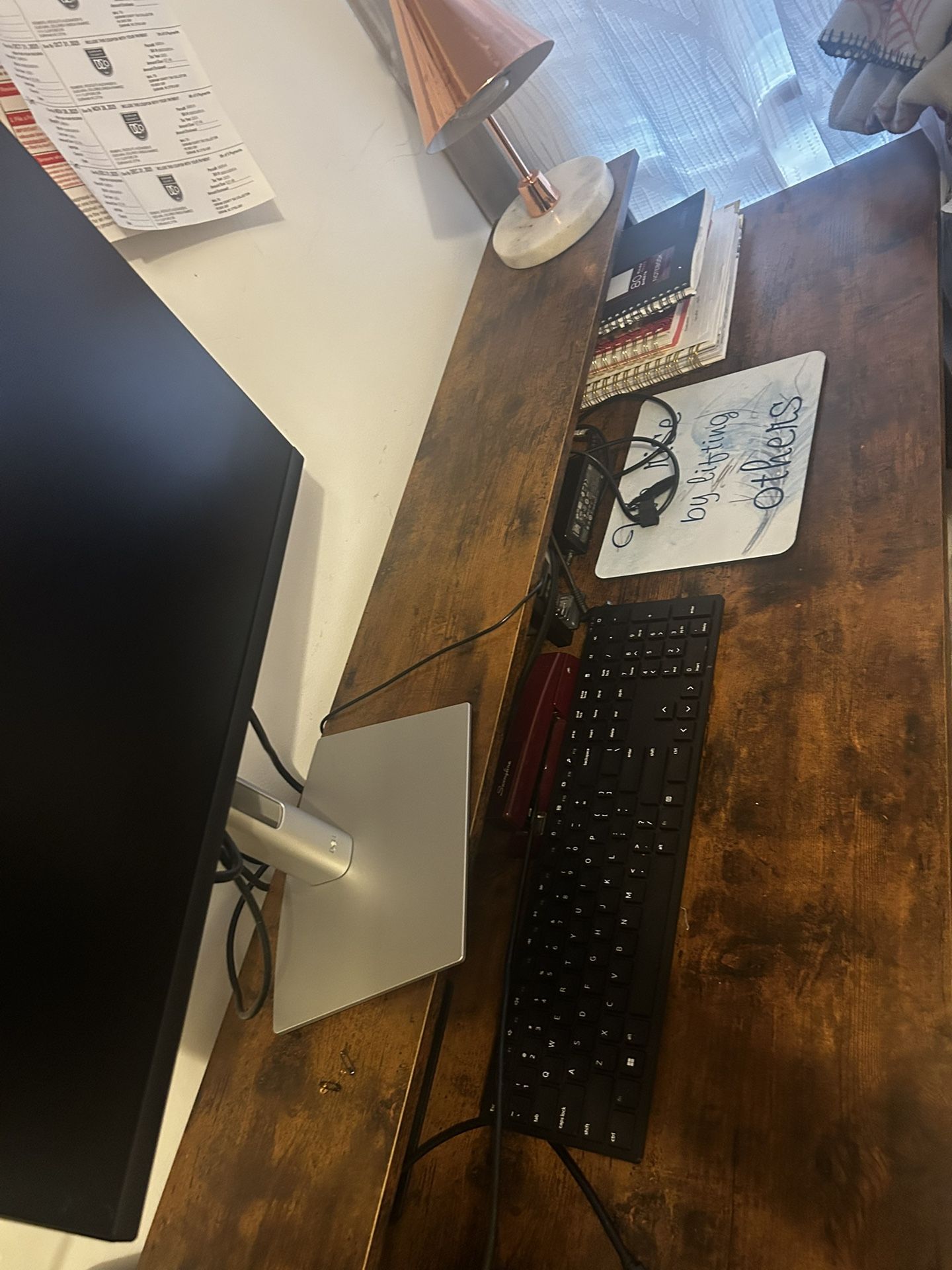 Computer Desk And Chair Lamp And Computer Monitor