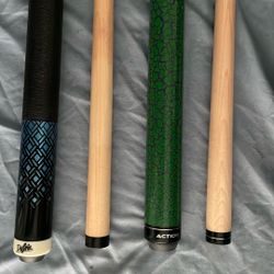 Pool Cues + Carrying Case