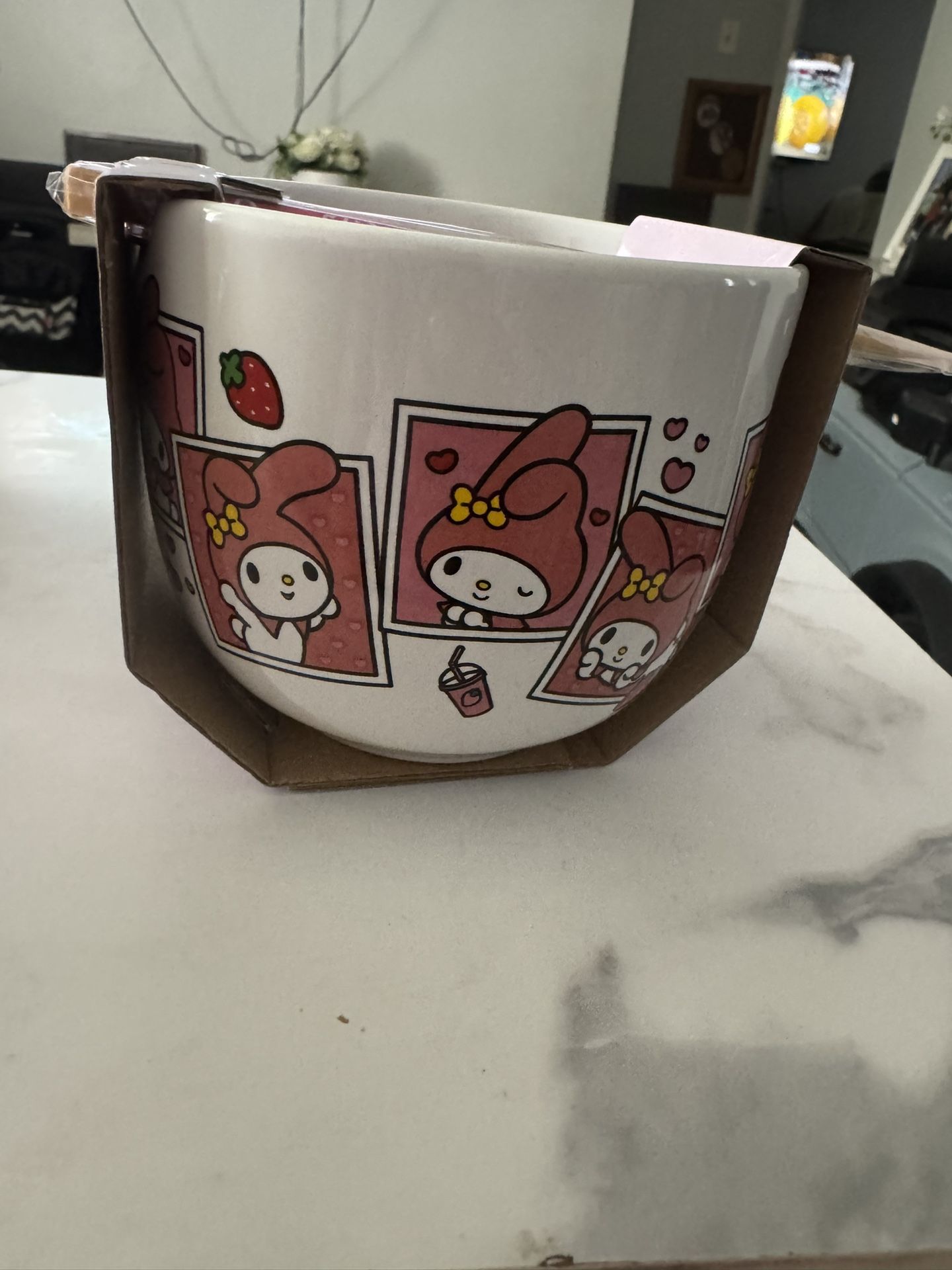My Melody ceramic Bowl With Chopsticks