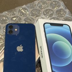 iPhone 12 Blue 128GB UNLOCKED Like NEW with Original Box 