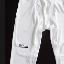 Polo Sport by Ralph Lauren Men's 3/4 Compression Tights White size Large 