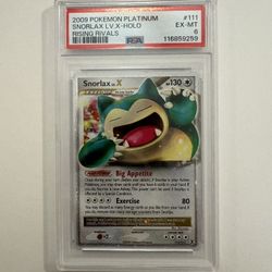 Pokemon PSA 6 Snorlax Lv. X - Holo # 111/111 ‘Rising Rivals’ 2009