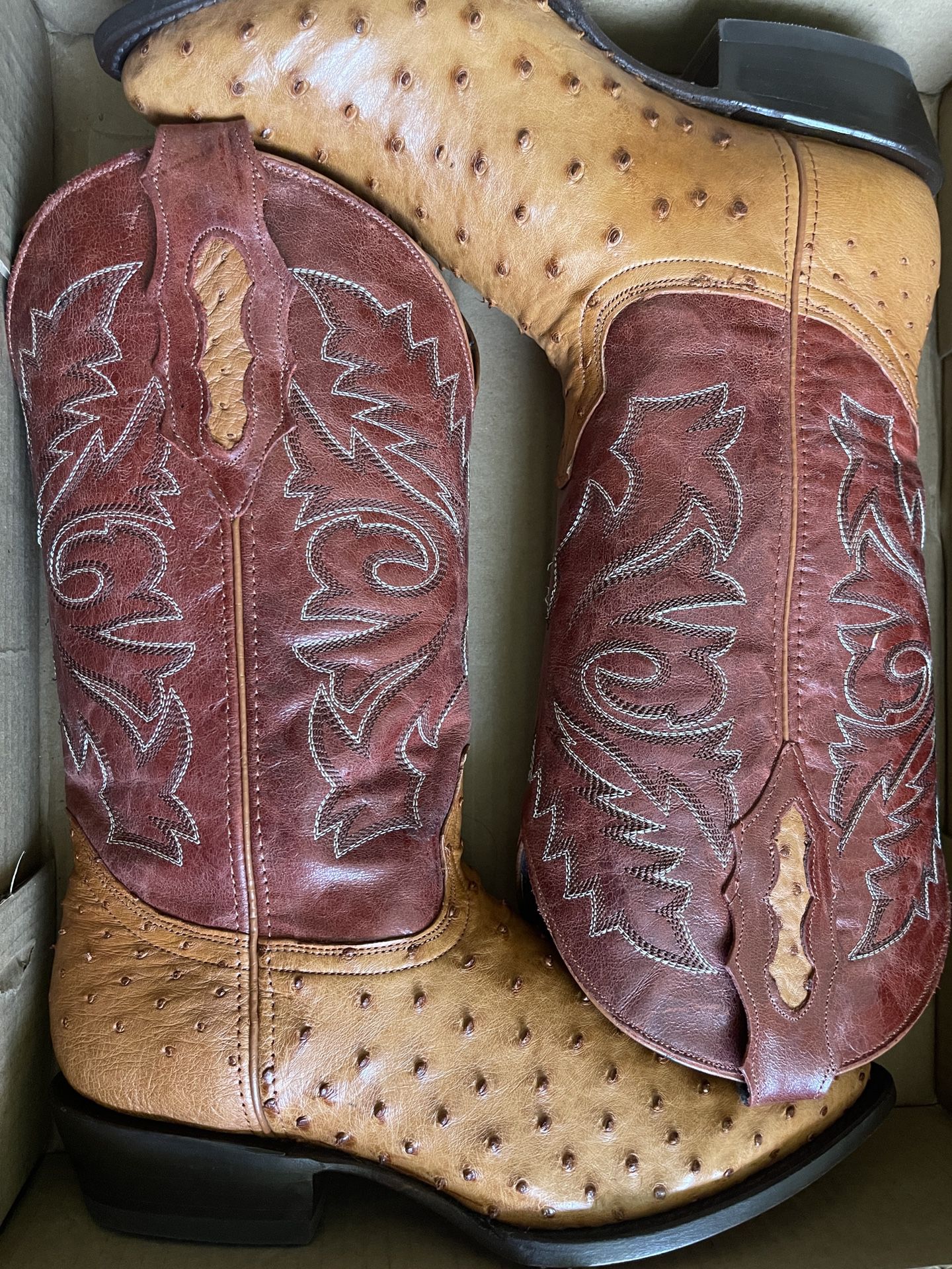 Full Quill Ostrich Boots With Matching Belt