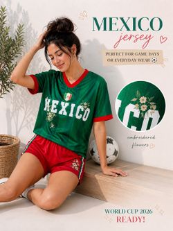 Mexico Embroidered Soccer Jersey (Women’s Fit) 🇲🇽