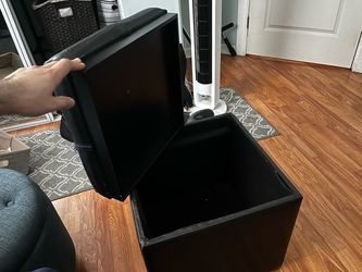 Black Foldable Storage Ottoman