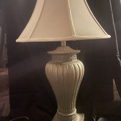 Beautiful Pewter Colored lamp with Embellishments
