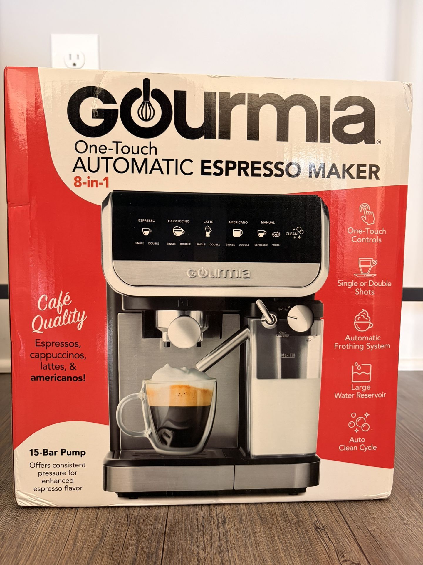 GOURMIA – One – Touch Automatic Espresso Maker 8 – In– One