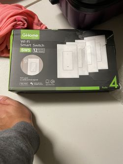 Ghome Smart Dimmer Switch - 2.4GHz Wi-Fi Smart Switch Compatible with Alexa and Google Home, White 4 Pack