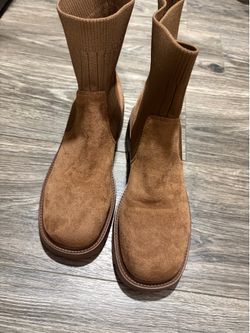 Brown Suede Sock Boots – Size 9