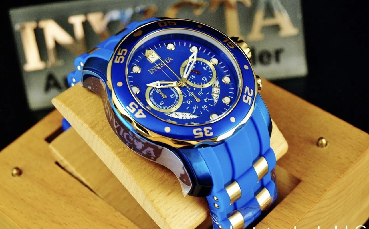 Invicta Watch For Men Chronograph 50mm Blue Silicone New 100% AUTHENTIC 