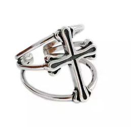 925 Sterling Silver Jewelry Retro Cross Ring