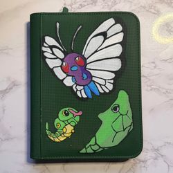 Pokémon Custom Painted Binder | Butterfree Metapod Caterpie Art