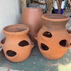 Clay Strawberry Pots 🍓 💦☀️