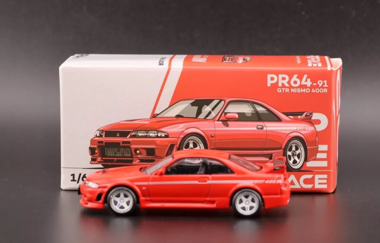 Pop Race 1:64 Nissan GTR R33 Nismo 400R Red PR64-91 for Sale in