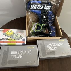 DOG LEASH &TRAINING COLLAR & RECORDABLE TRAINING BUZZERS 